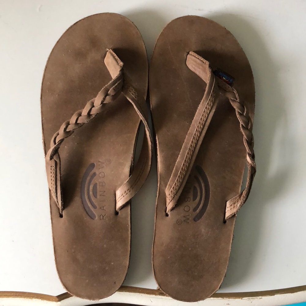 Rainbow flip flops new